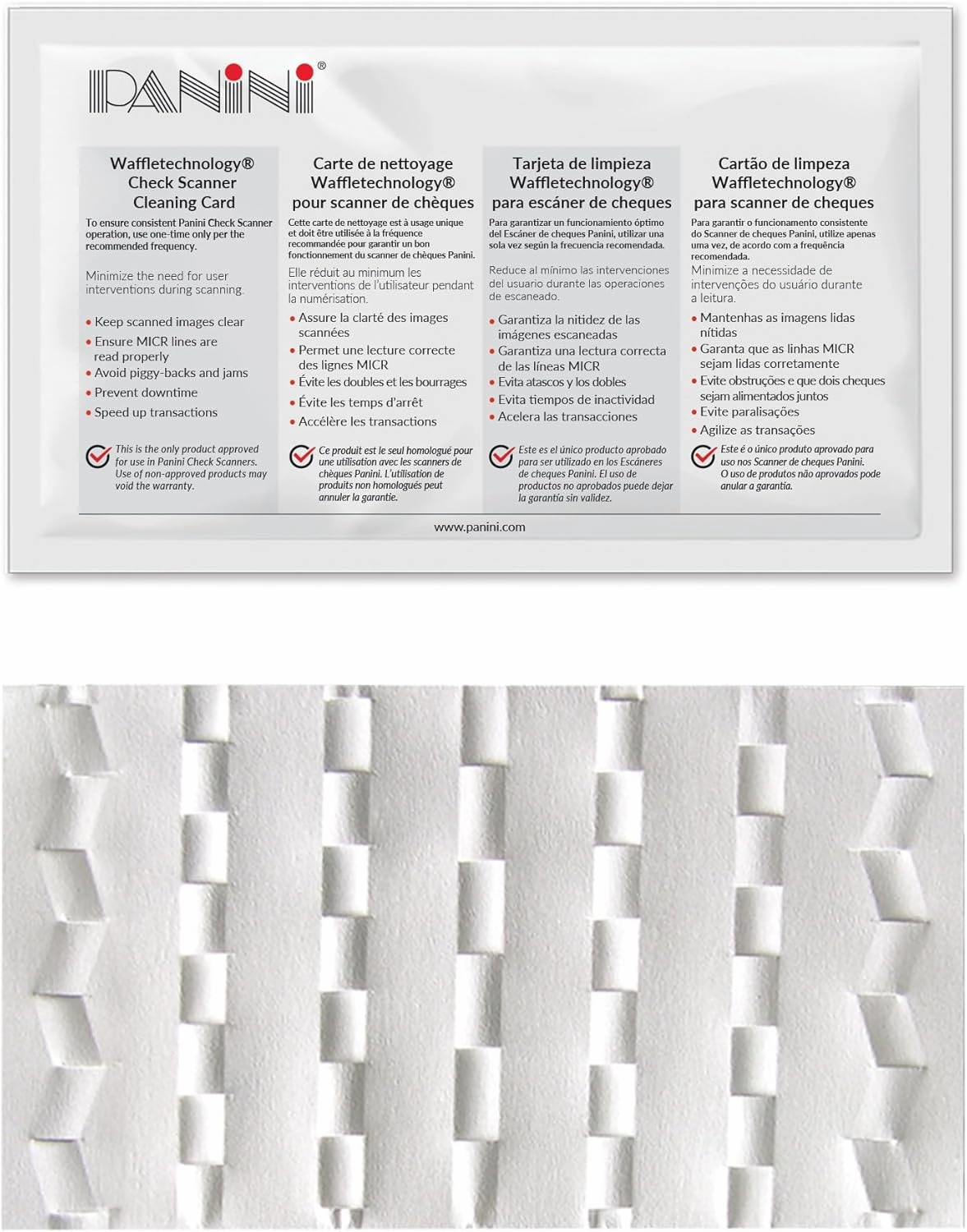 KICTeam - Waffletechnology Cleaning Cards for Panini Check Scanners (15 Cards) - Panini Tested & Approved - Presaturated with WonderSolvent