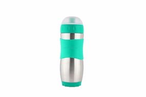 Kid Basix Safe Sporter | Lunch & Sport Stainless Steel Water Bottle | Easy Pull Spout | Mud Cap|Dishwasher Safe |Holds 16 Oz. | Sea Green