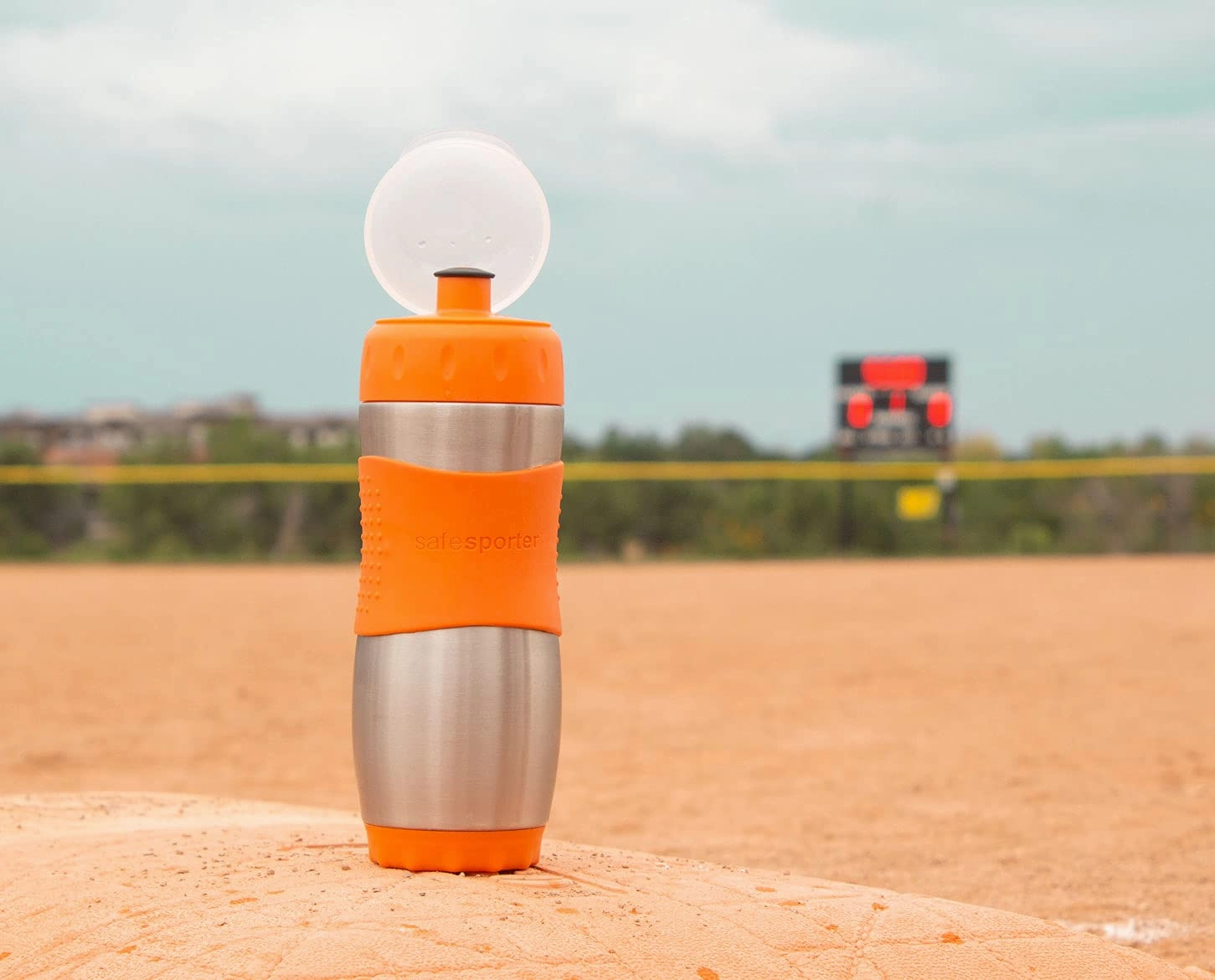 Kid Basix Safe Sporter | Lunch & Sport Stainless Steel Water Bottle | Easy Pull Spout | Mud Cap|Dishwasher Safe |Holds 16 Oz. | Sea Green