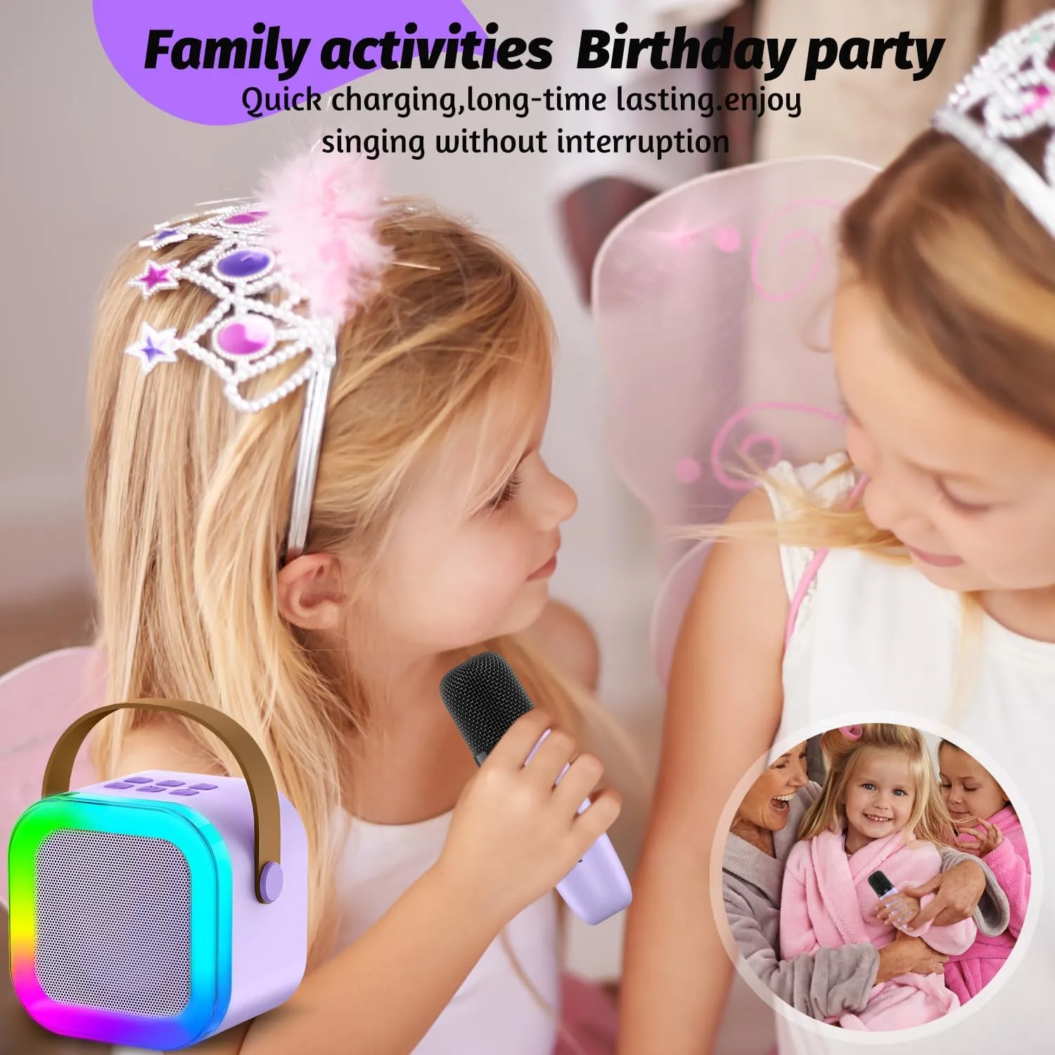 Kids Karaoke Microphone Machine Toy, 4-12 Years Old Girls Christmas Birthday Gift for Girls, Karaoke Toys Gifts for Girls Ages 4, 5, 6, 7, 8, 9, 10, 12  Year Old Birthday Party.