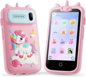 Kids Smart Phone for Girls Toys, 3.97" Touchscreen Kids Cell Phone , Christmas Birthday Gifts for Girls Age 3-12 Kids, Toddler Learning Play Toy Phone, 8GB Card Pink