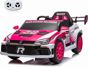 Kids Ride on Car with Parent Remote Control,12V Battery Powered Electric Vehicles for Kids Ages 3-8,Powerful Motor 3-Speed Sports Car Ride-on Toys w/Music,LED Lights,Suspension System (Pink)