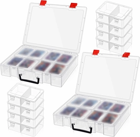 Kigley 2 Sets 3200  Baseball Card Storage Box Plastic Trading Case Holder Sports Playing Card Holder Organizer Compatible with Baseball for Pm, Topps, Collector(Clear)
