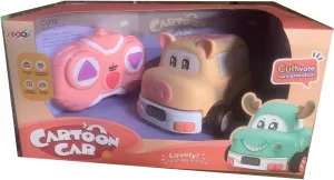 Kii Cute Cartoon RC Car with Music for Kids Toy Car Soft Rubber Safe Play Radio Remote Contral for 3 Years   Pig
