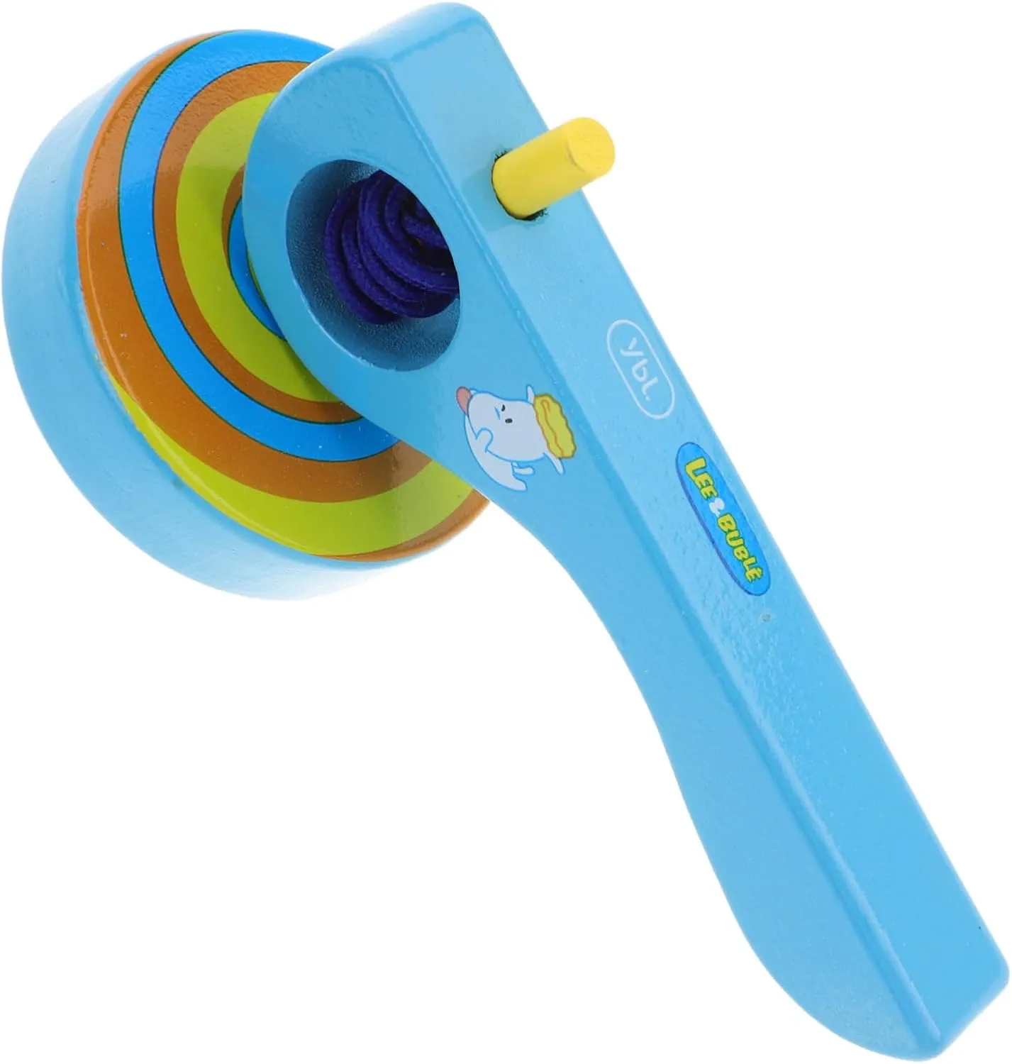 Kisangel Pull String Top Gyroscope Boys and Girls Toy Handle Wooden Educational Preschool Toy for Toddlers Random
