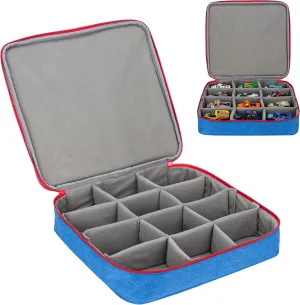 KISLANE Carrying Case for 12 Monster Jam Toy Trucks, Kids Toy Cars Storage Bag Hold 12 Monster Jam Toy Trucks, Bag Only (Blue)