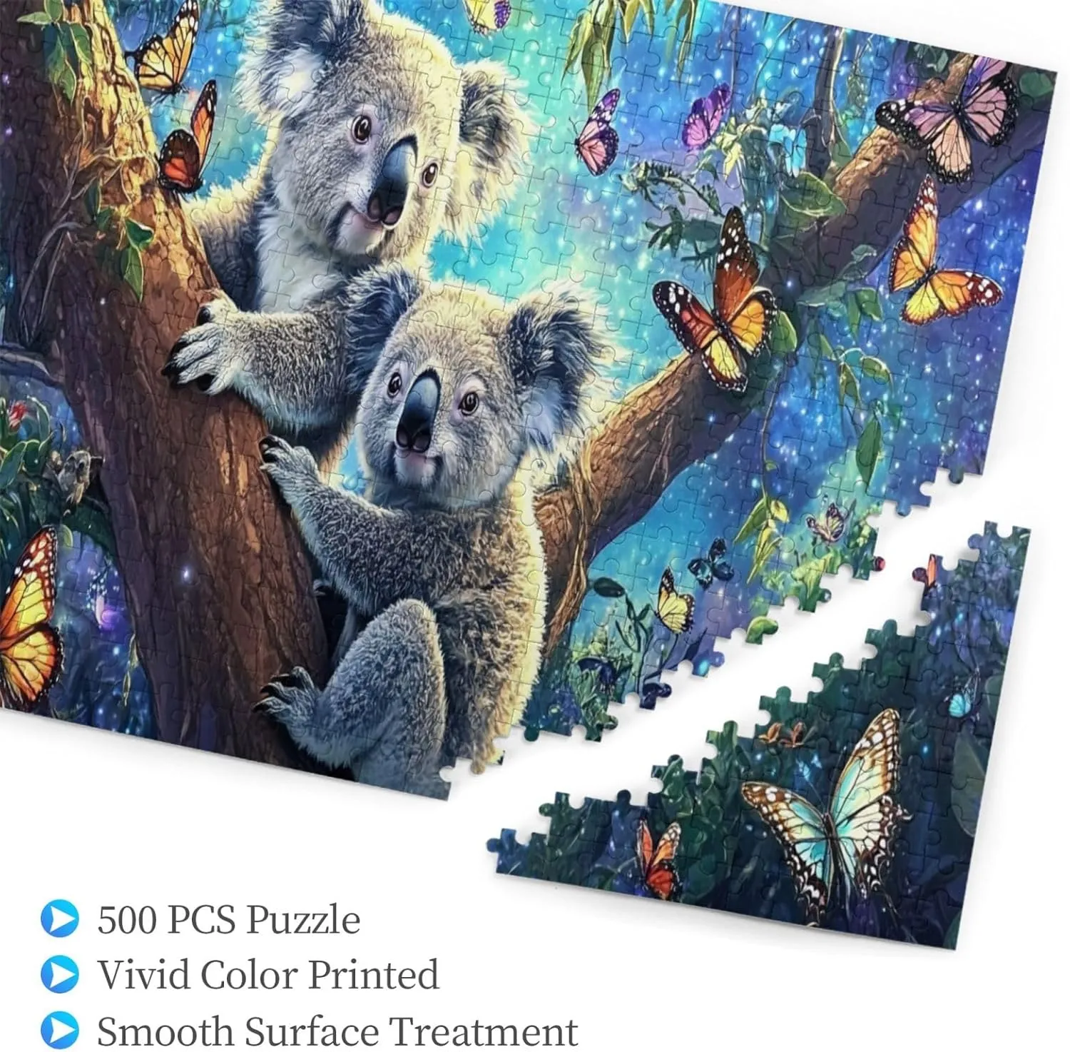 Koala Night Jungle Exploration, 500 Pcs Wooden Puzzle for Adults, Use Your Imagination to The Fullest，Brainstorming for Stress Relief，Creative Activity Hobbies，Enjoy The Process