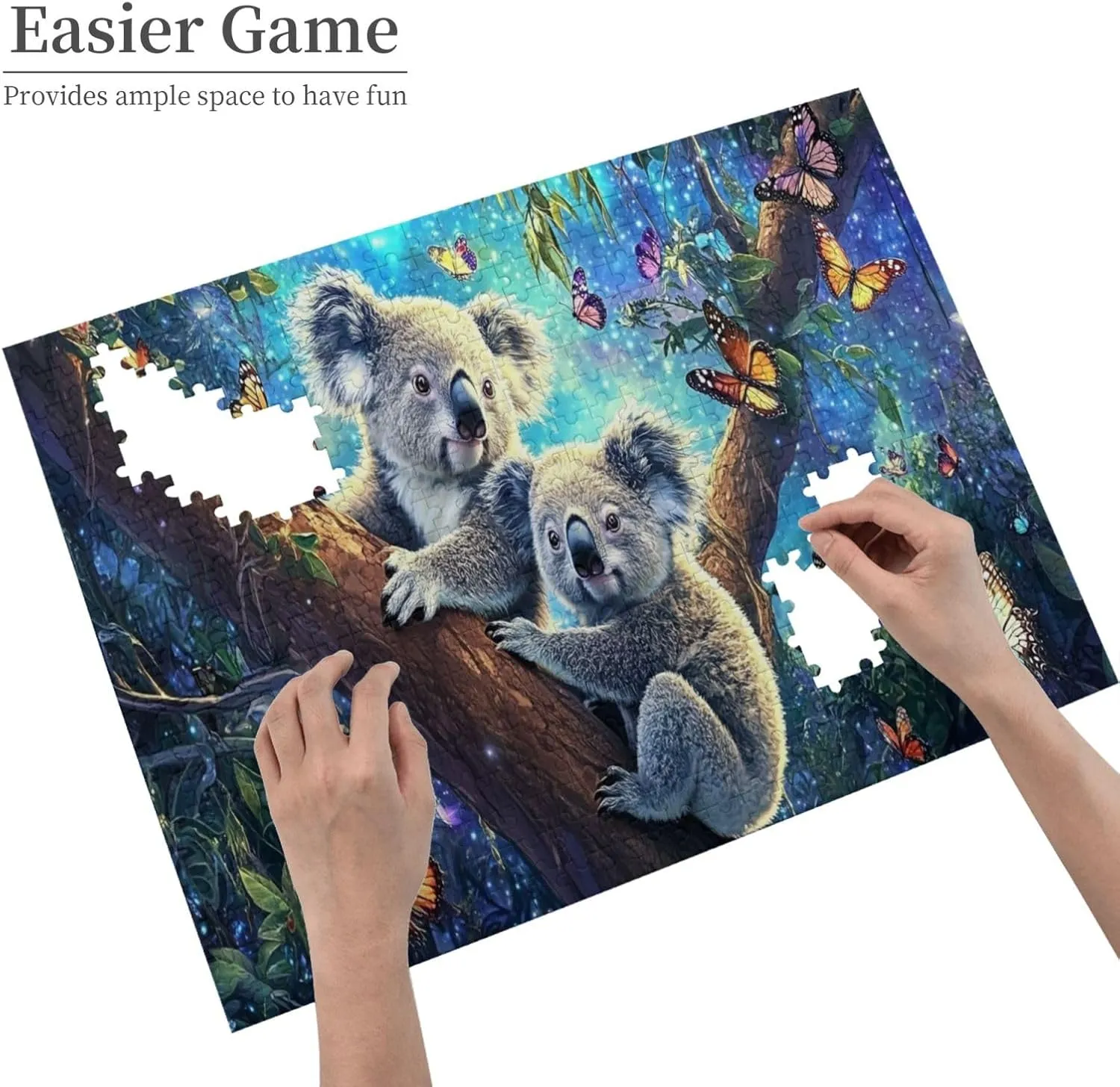 Koala Night Jungle Exploration, 500 Pcs Wooden Puzzle for Adults, Use Your Imagination to The Fullest，Brainstorming for Stress Relief，Creative Activity Hobbies，Enjoy The Process