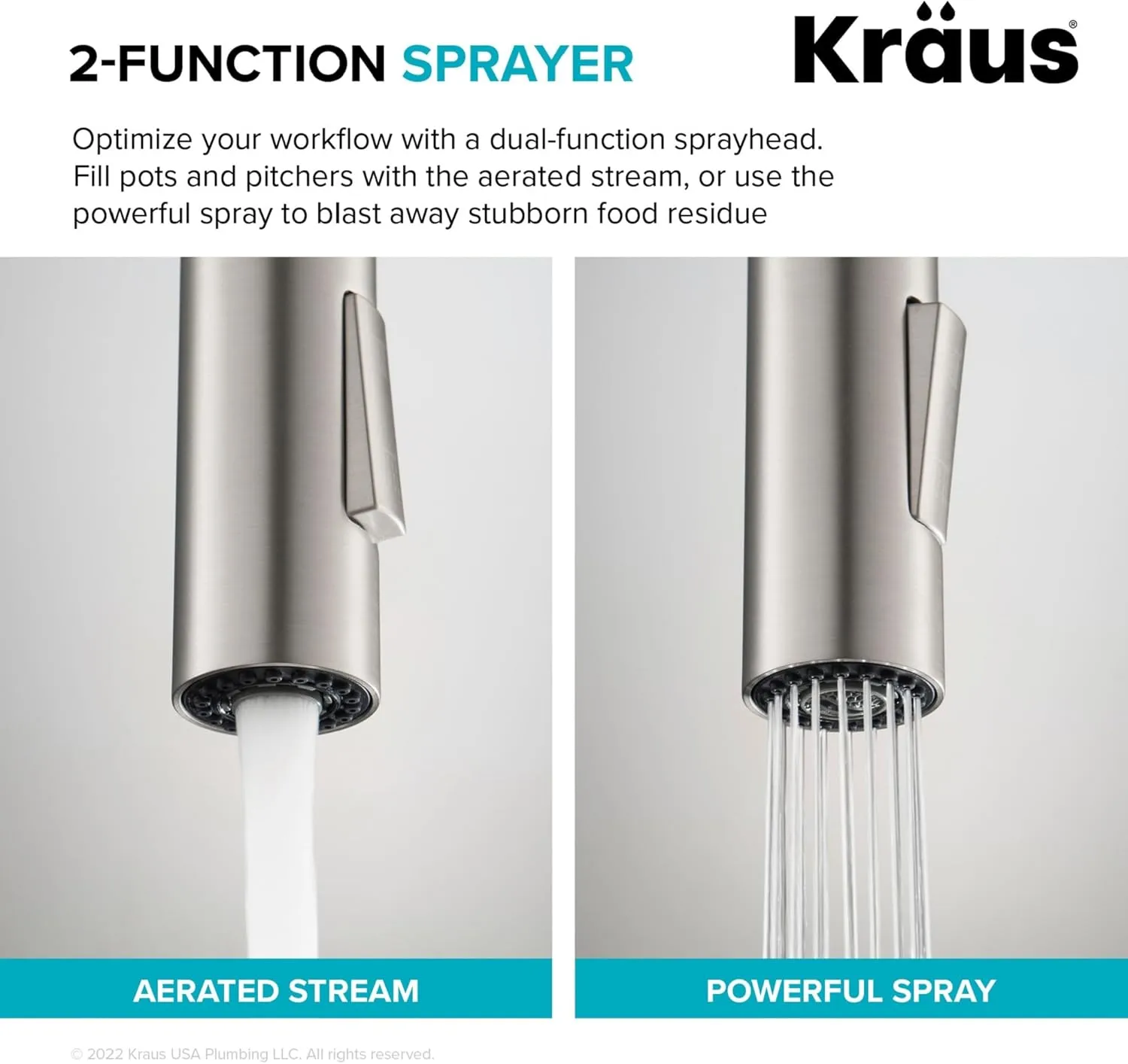 KRAUS Oletto High-Arc Single Handle Pull-Down Kitchen Sink Faucets in Brushed Brass/Matte Black, Kitchen Faucets with Pull Down Sprayer, KPF-2820BBMB