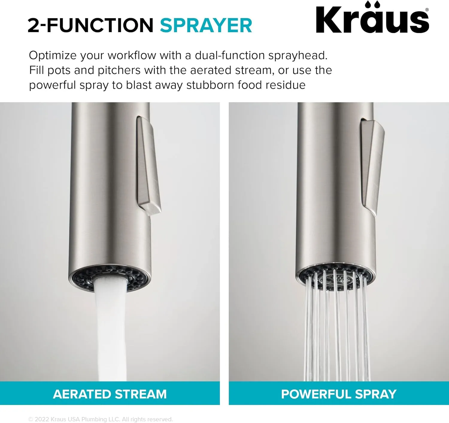 KRAUS Oletto High-Arc Single Handle Pull-Down Kitchen Sink Faucets in Brushed Brass/Matte Black, Kitchen Faucets with Pull Down Sprayer, KPF-2820BBMB