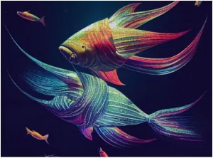 Kuizee Jigsaw Puzzle 1000 Pieces Puzzle for Adults Abstract Fish Shark Educational Intellectual Decompressing Funny Family Games 11.5X15.7Inch