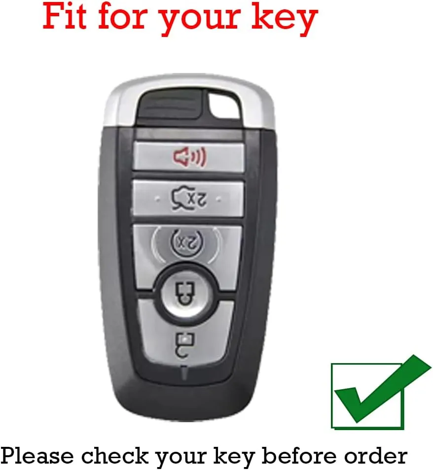 KUNIO Car Key Fob Cover Case Fit for Ford F150 Mondeo Fusion EcoSport Key Protective Cover Keychain TPU Key Holder 5 Buttons