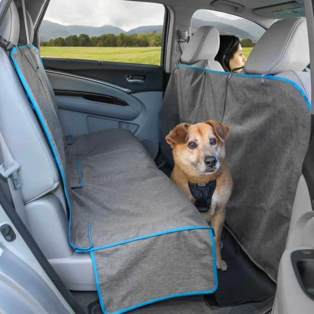 Kurgo Dog Hammock Car Seat Cover for Pets, Pet Seat Cover, Car Hammocks for Dogs, Water-Resistant, Wander, Heather, Half, Coast to Coast, for Cars, Trucks, and SUVs