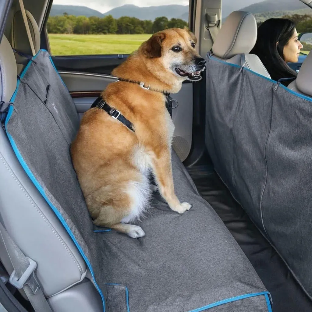 Kurgo Dog Hammock Car Seat Cover for Pets, Pet Seat Cover, Car Hammocks for Dogs, Water-Resistant, Wander, Heather, Half, Coast to Coast, for Cars, Trucks, and SUVs