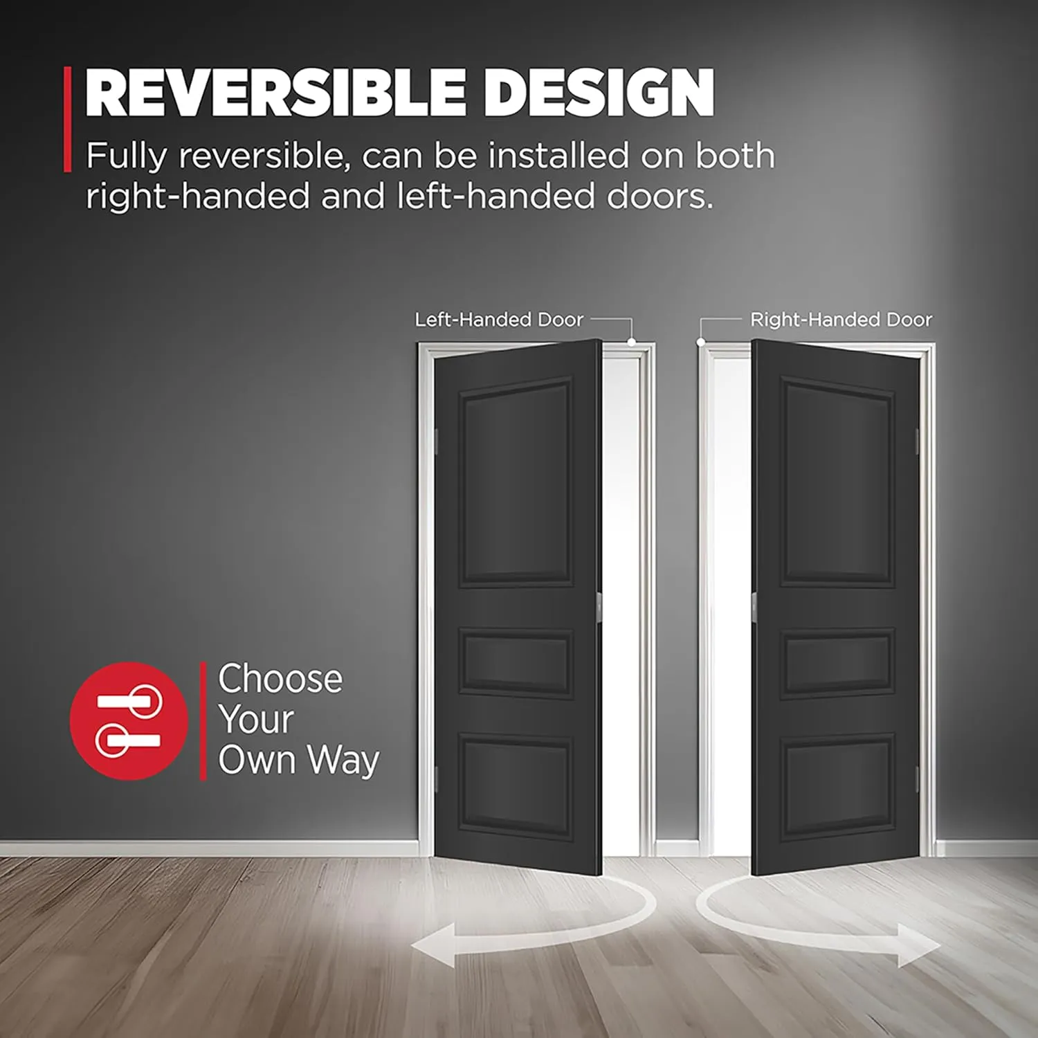 Kwikset Halifax Dummy Door Handle, Single Sided Lever for Closets, French Double Doors, and Pantry, Polished Chrome Non-Turning Reversible Interior Push/Pull Lever, Square Rose