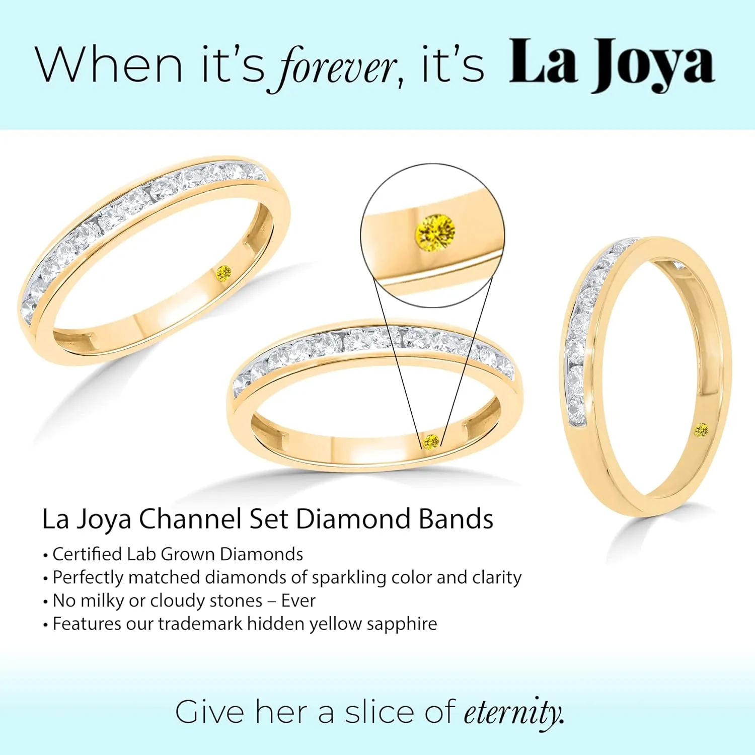 Lab Grown Diamond Wedding Rings for Women | 10K Yellow, White and Rose Gold Certified 1/6-1/2 Carat Channel Set Diamond Anniversary Bands and Wedding Bands for Her