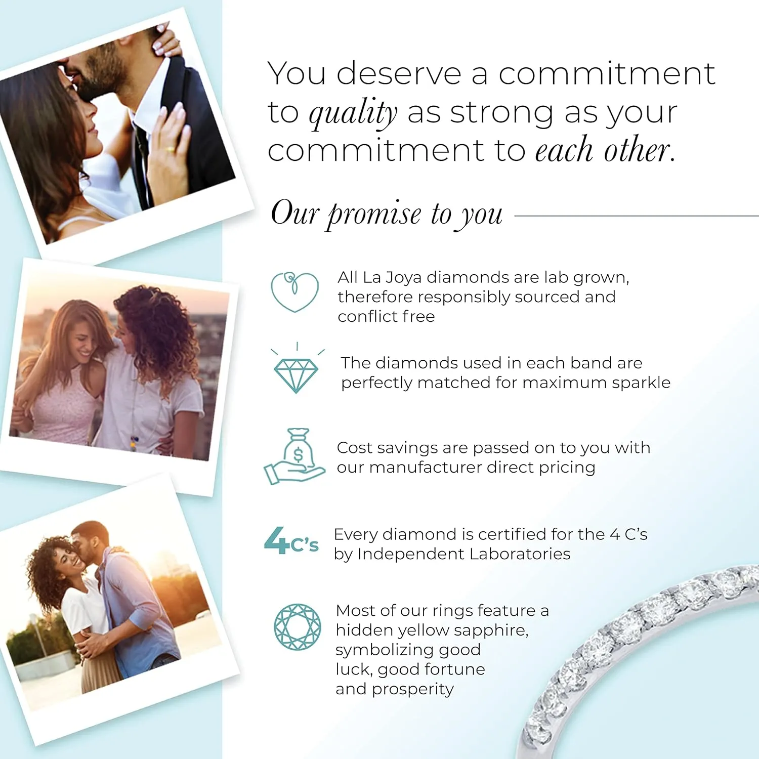 Lab Grown Diamond Wedding Rings for Women | 10K Yellow, White and Rose Gold Certified 1/6-1/2 Carat Channel Set Diamond Anniversary Bands and Wedding Bands for Her