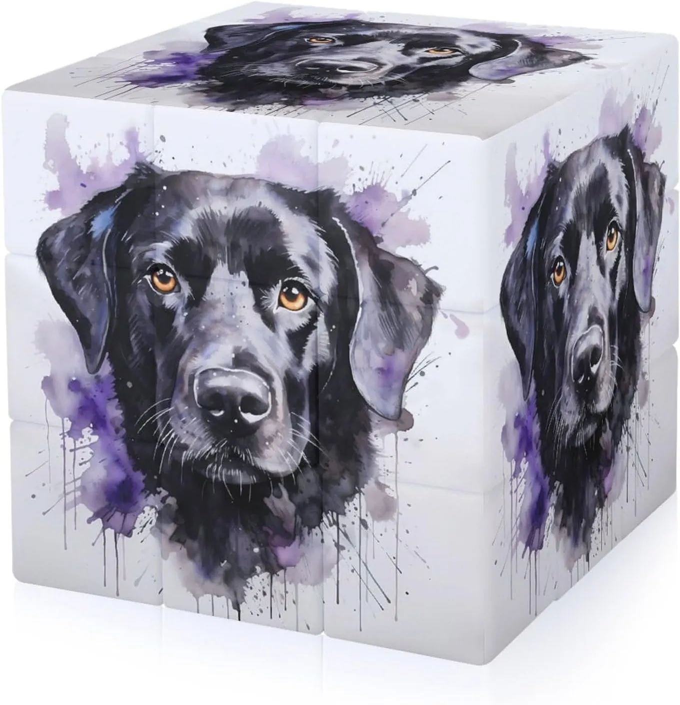 Labrador Lab Retriever Dog Art Adults 3x3x3 Color-Matching Smooth Fully Printed Cube Gift
