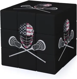 Lacrosse Helmet Flag Full Printing 3x3 Fidget Cube Stress Relief Magic Speed Cube for Adults