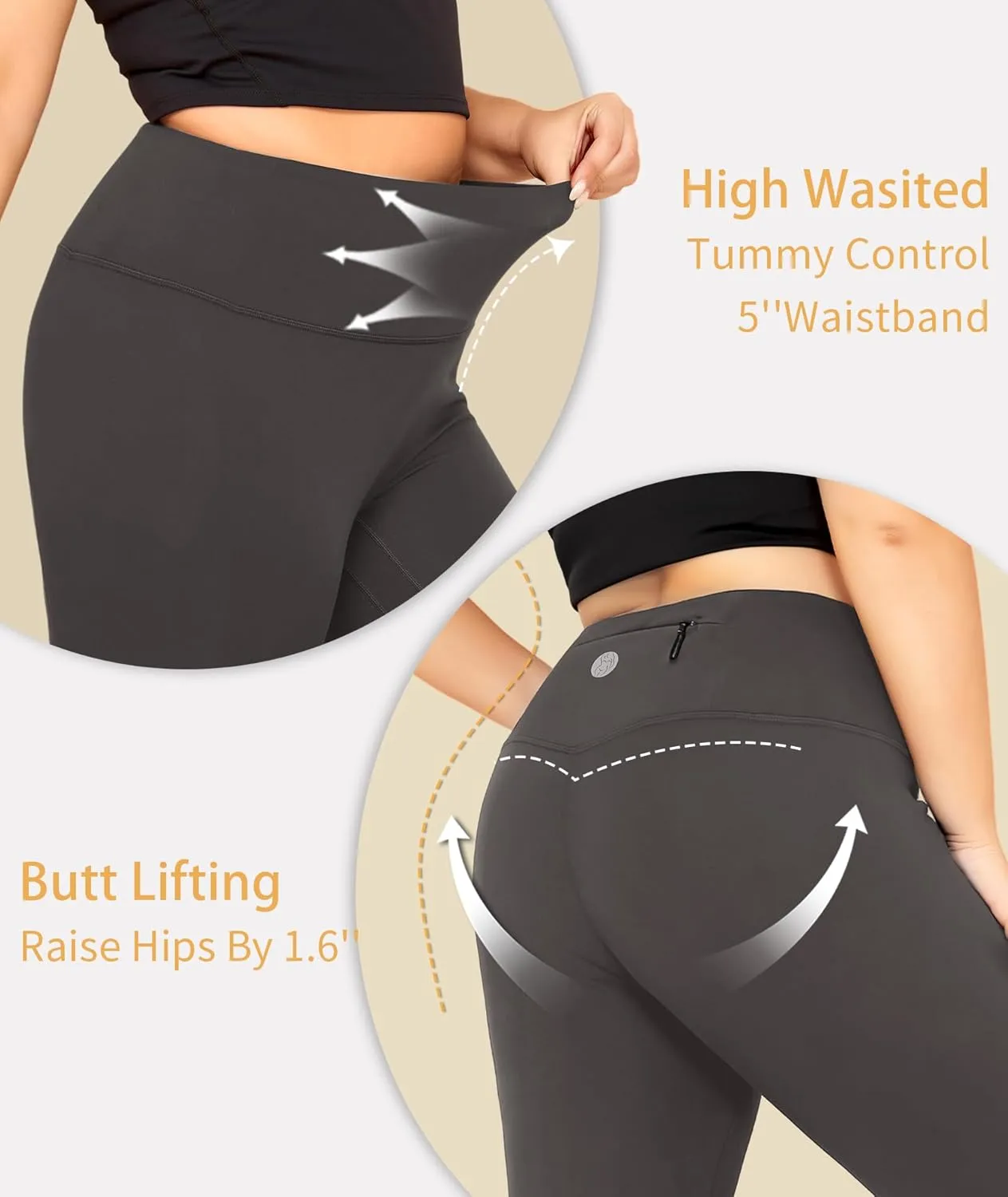 LALAGEN Womens Plus Size Fleece Lined Leggings Water Resistant Thermal Winter Warm High Waisted Workout Pants with Pockets
