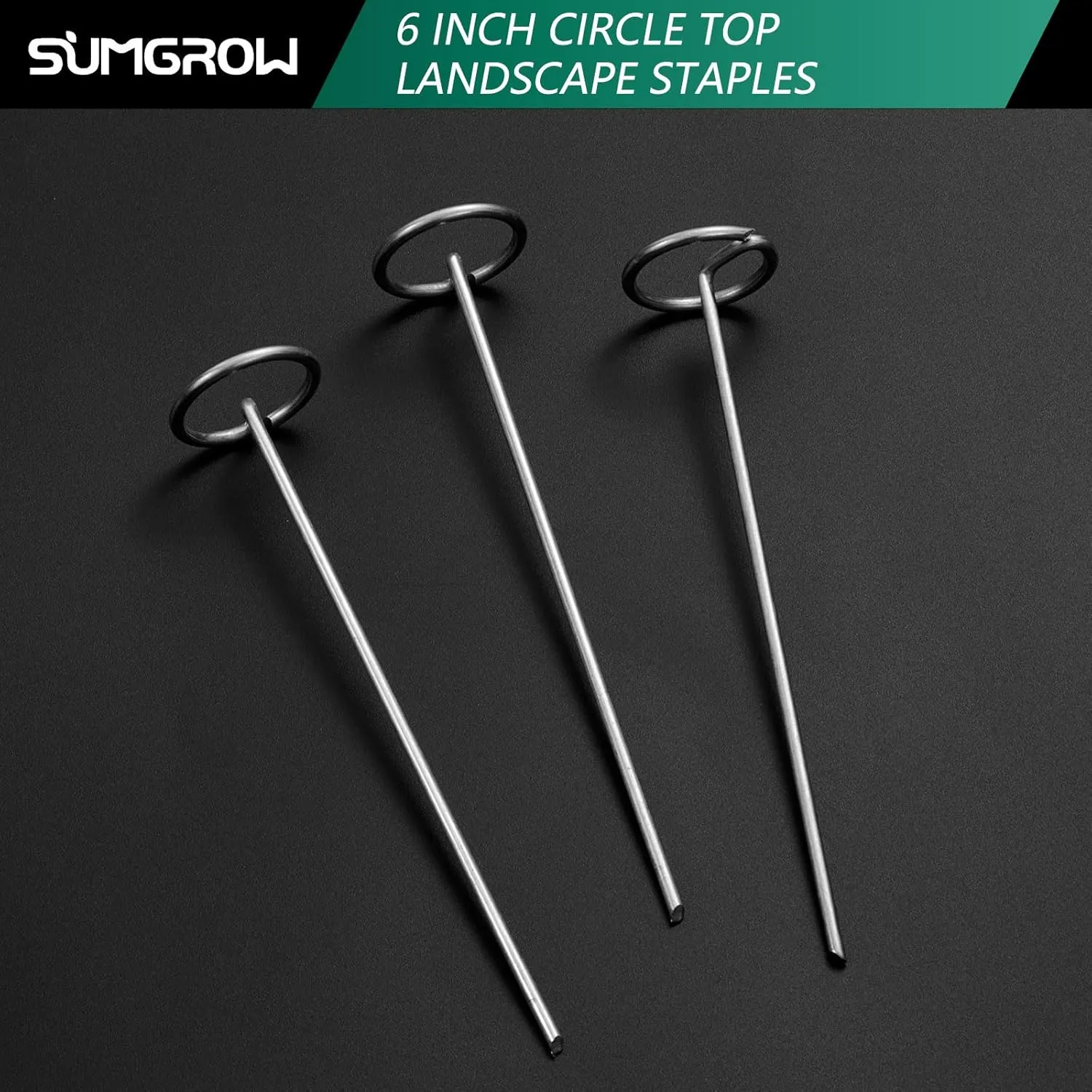 Landscape Staples, 240 Pcs Garden Stakes, Circle Top 6-inch Galvanized Steel, Spikes Pins for Securing Weed Fabric Netting Ground Sheets and Fleece, Landscape Edging, G-Shaped