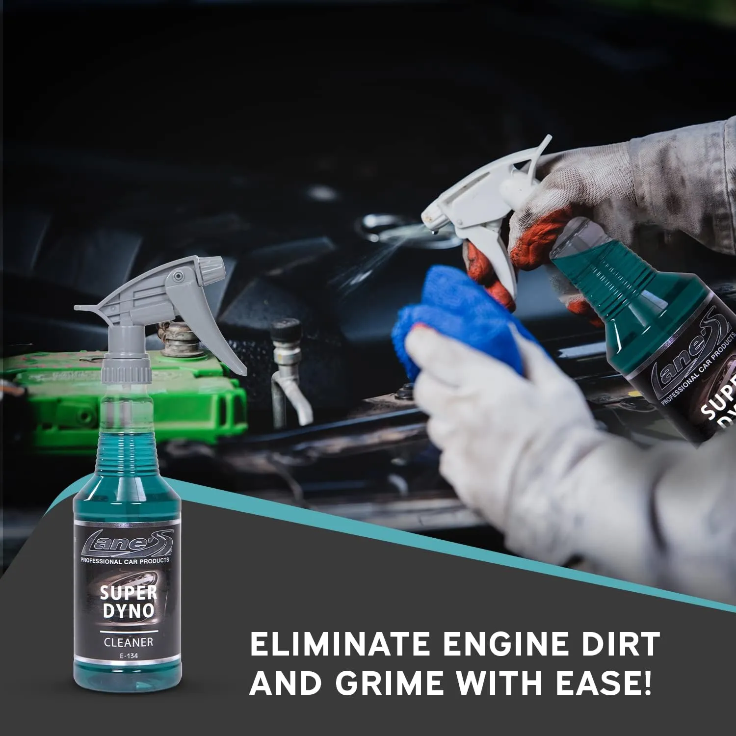 LANE'S Super Dyno Engine Cleaner, Cleaner Spray, Engine Cleaner, Parts Cleaner & Grease Cleaner - 32oz