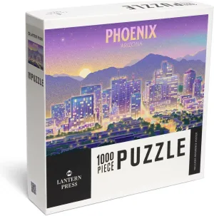 Lantern Press 1000 Piece Jigsaw Puzzle, Phoenix, Arizona, Lithograph, City Series