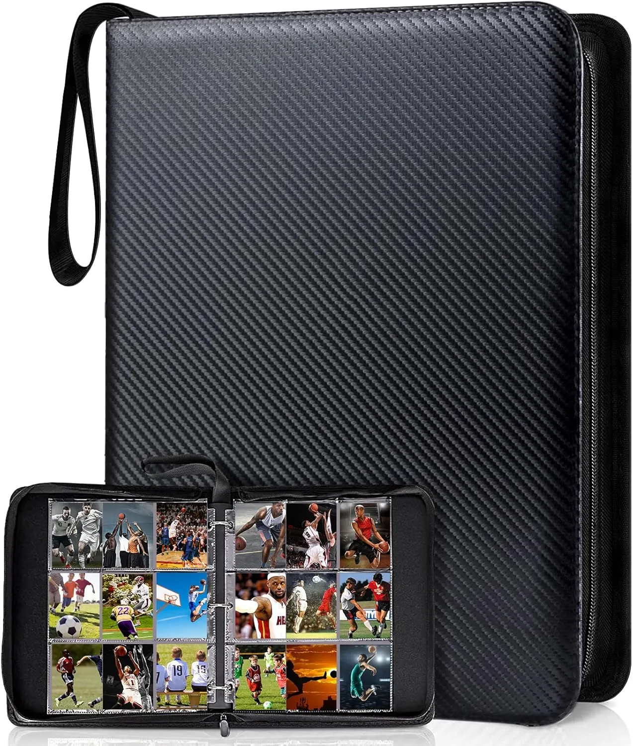 Laoppoc Sports Card Binder - 720 Pocket Double Sided Trading Card Holder, Ideal for Baseball/Football Cards, TCG Yugioh, 40 Removable Pages (9 Pocket Each)