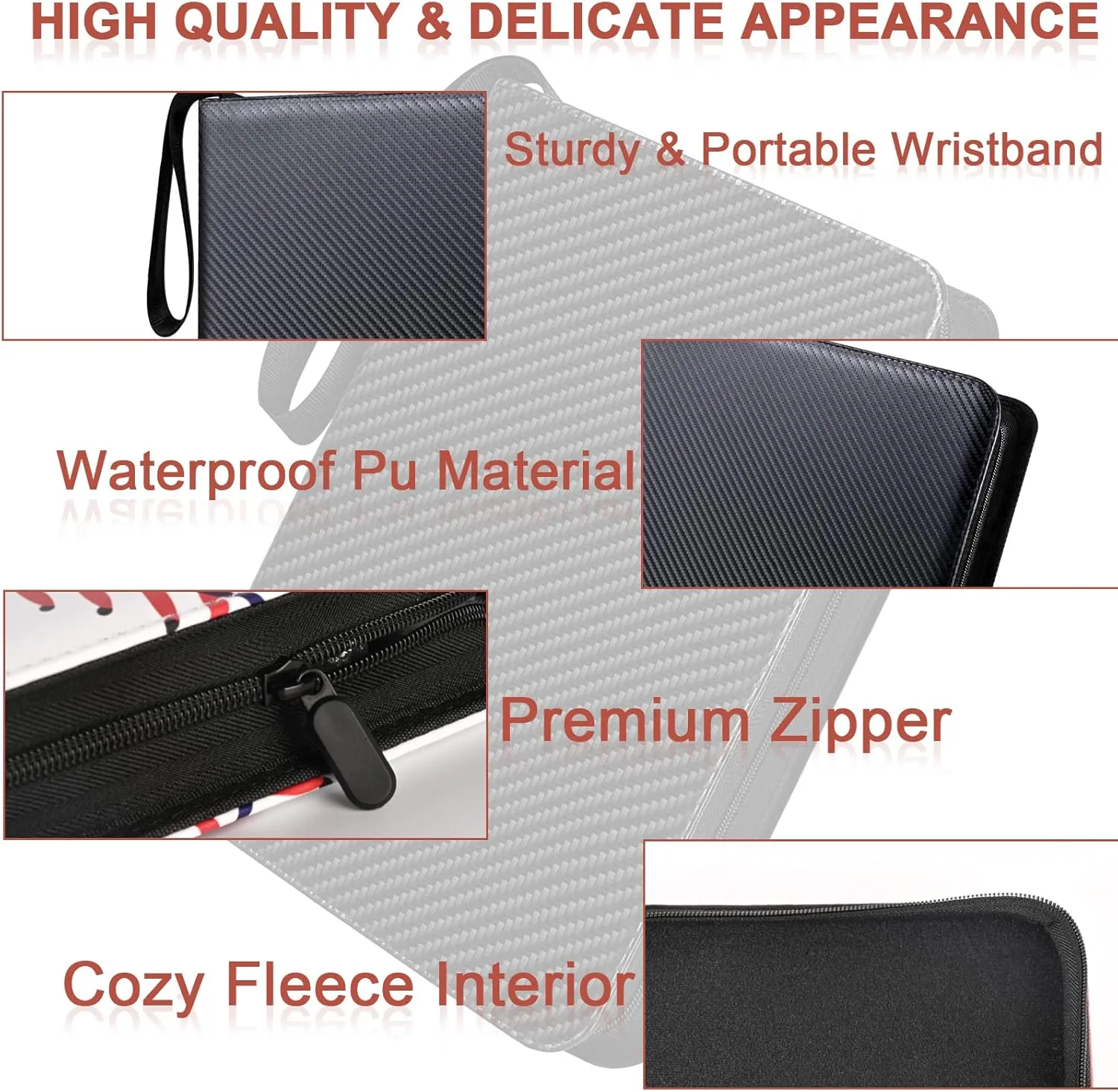Laoppoc Sports Card Binder - 720 Pocket Double Sided Trading Card Holder, Ideal for Baseball/Football Cards, TCG Yugioh, 40 Removable Pages (9 Pocket Each)