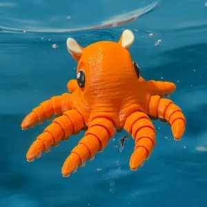 Large Articulated Toy Animals and Figurines | Home Décor and Office Desk Toys | Autism, ADHD, Sensory | 3D Printed Gift (Octopus, Flapjack)