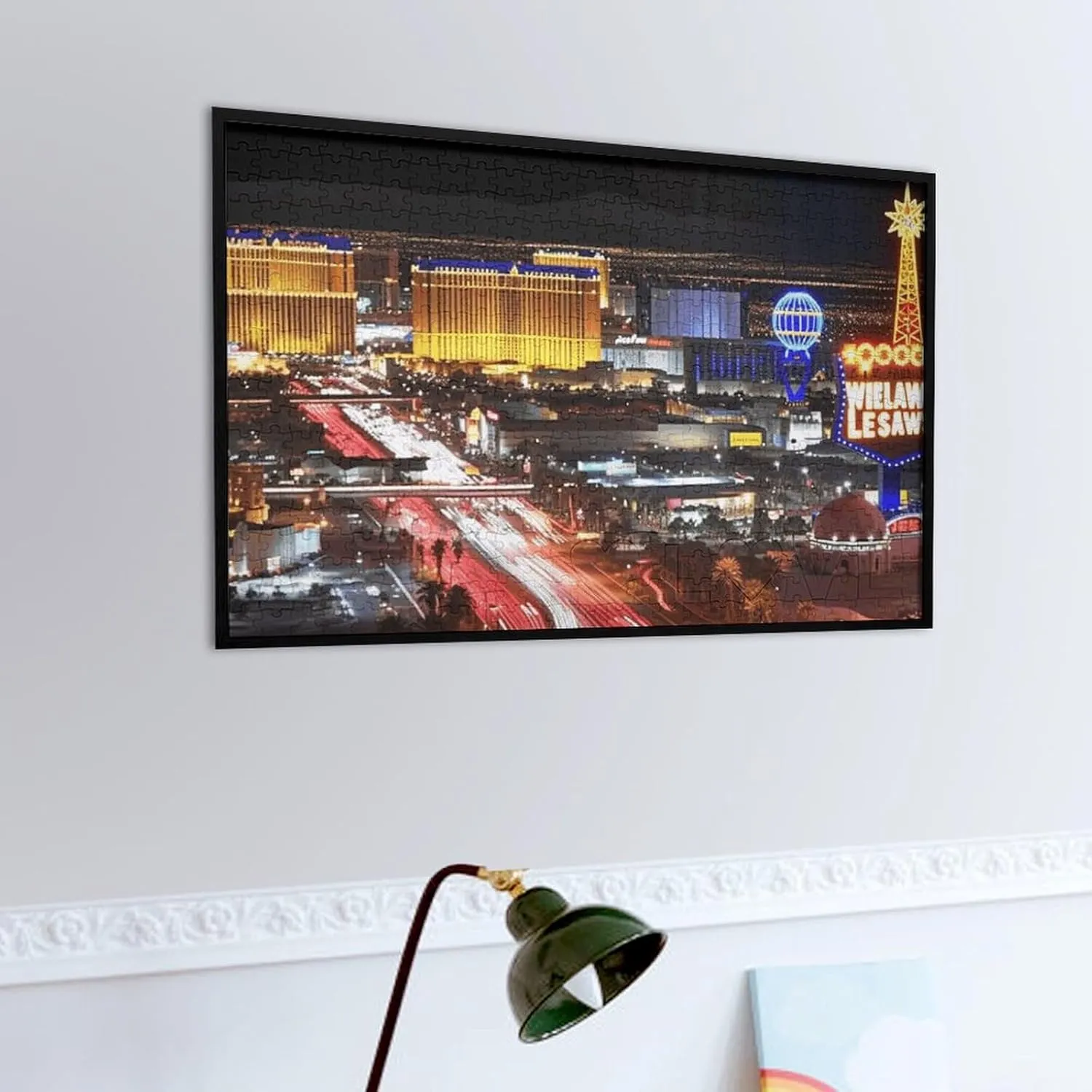Las Vegas Night City Puzzles 520 Pieces Personalized Jigsaw Puzzles Las Vegas Night City Photo Puzzle Challenging Picture Puzzle for Adults Personaliz Jigsaw with Storage Bag (20.5" X 15")