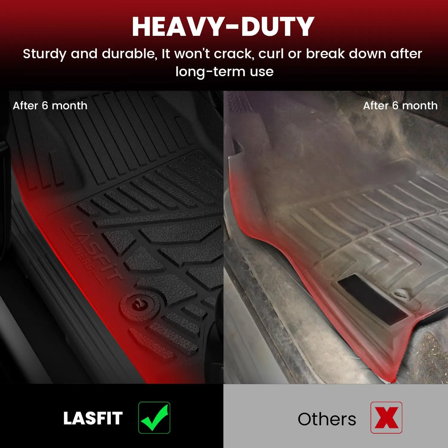 LASFIT Floor Mats for Chevrolet Chevy Silverado EV 2024 2025 Car Mats (Only Fit RST, Not Fit WT/LT), All Weather TPE Custom Fit Floor Mats for Cars, 1st and 2nd Row Car Floor Mats Full Set, 3 PCS