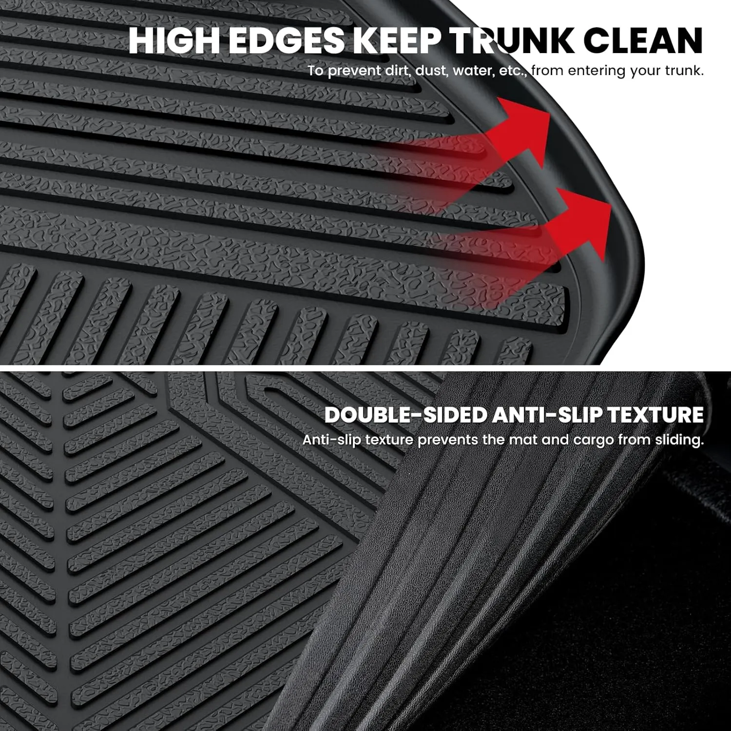 LASFIT Trunk Mat for Honda Accord Seden 2018 2019 2020 2021 2022 2023 2024 2025 (Include Hybrid Models), All Weather TPE Custom Fit Accord Trunk Liner Trunk Tray Cargo Liner Accessories, Black