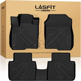 LASFIT Floor Mats for Honda HRV 2023 2024 2025 2026 (Include Hybrid) & for Acura ADX 2025, All Weather TPE Custom Fit HR-V Odorless Anti-Slip Floor Liner Accessories, 1st & 2nd Row, Black