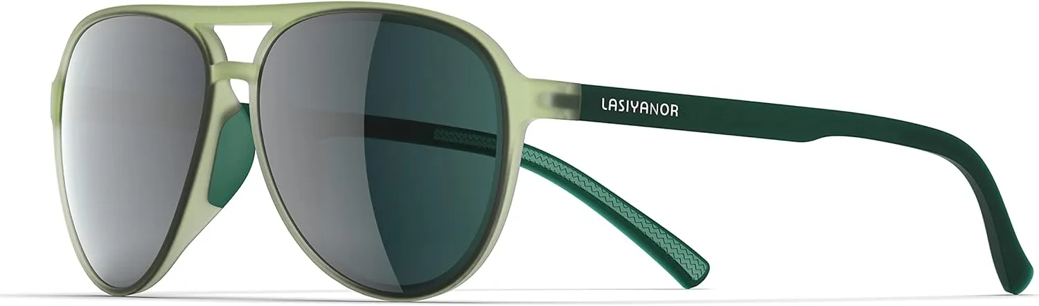 Lasiyanor Lightweight TAC Polarized Tinted Classic Vintage Retro 70s Sunglasses, TR-90 Frame for Women Men, UV 400 Protection