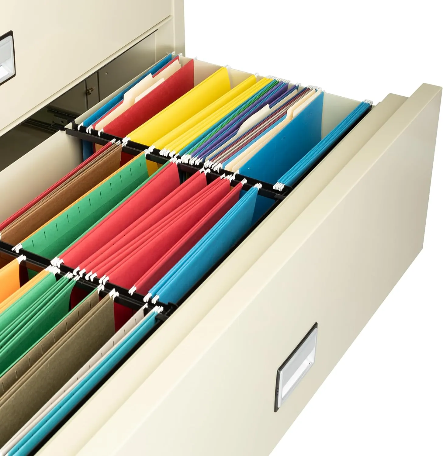 Lateral 44 inch 3-Drawer Fireproof File Cabinet with Key Lock, Water Seal, Putty, LAT3W44P