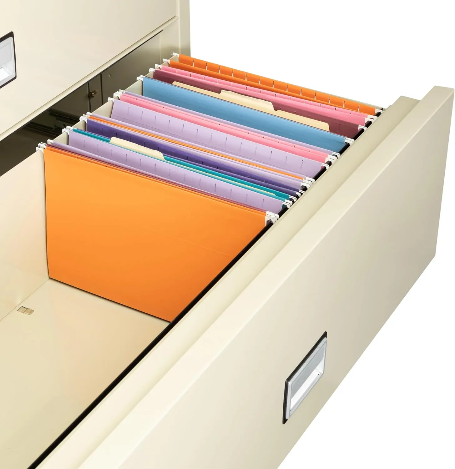 Lateral 44 inch 3-Drawer Fireproof File Cabinet with Key Lock, Water Seal, Putty, LAT3W44P