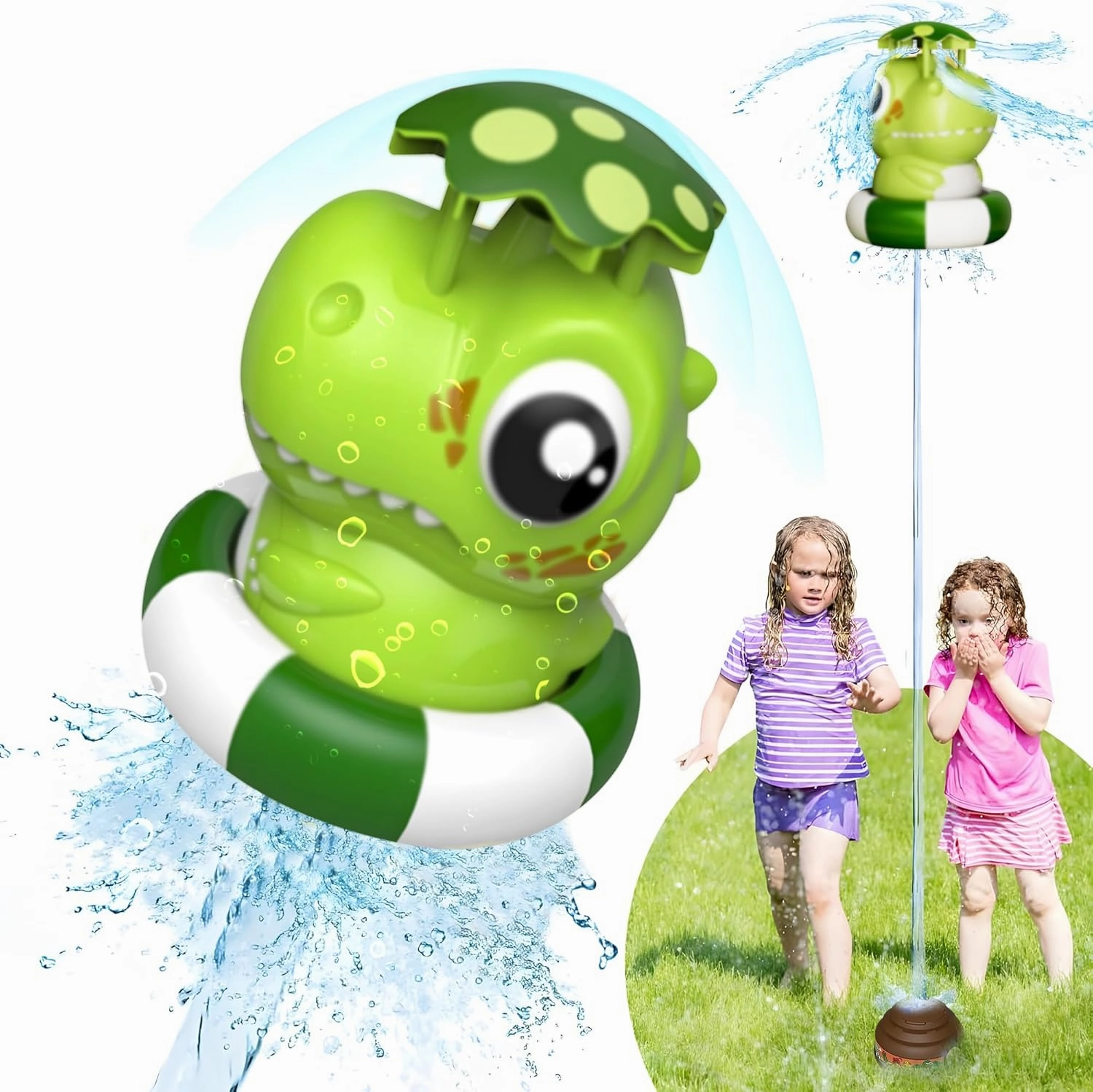 Launch Water Rocket Kids Water Toys for The Backyard Sprinkler Toy Outdoor Kids' Toys Summer Rocket Garden Sprinkler for 3 4 5 6 7 8 Year Old (Crocodile)