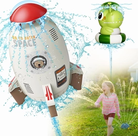 Launch Water Rocket Kids Water Toys for The Backyard Sprinkler Toy Outdoor Kids' Toys Summer Rocket Garden Sprinkler for 3 4 5 6 7 8 Year Old (Crocodile)
