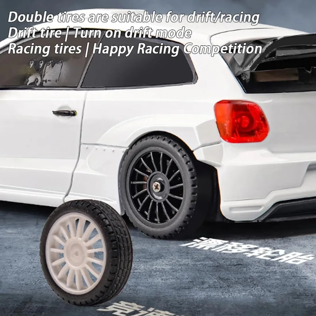 LD2803 Mini RC Drift Car, 2.4Ghz RC Off-Road Racing Cars with Drift Tires and LED Searchlight, 1:64 Scale Remote Control Vehicle Gift for Enthusiasts