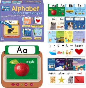 LEARNING BUGS Interactive Learning Card Player for Toddlers – 126 Sounds, Alphabet & Phonics Songs, Nursery Rhymes, Numbers, Colors & Shapes – Musical Educational Toy for Kids Ages 3 