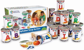 Learning Resources Alphabet Soup Sorters - 208 Pieces, Ages 3 , Early Phonics Manipulatives, ABCs, Alphabet Awareness & Recognition, Alphabet Soup Games