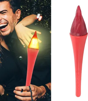 LED Plastic Torches Toys, Light up Torch Toy Glowing Torch Prop Glow Sticks Flame Handheld Flashlight Lighting Sticks for OLY mpics Sports Competition Silver