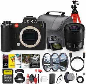 Leica SL3 Mirrorless Digital Camera (10607)   Panasonic S 100mm Lens   64GB Memory Card   Photography Software   Lens Filter Kit   Camera Bag   Flexible Tripod   Cleaning Kit   USB-C Cable   More