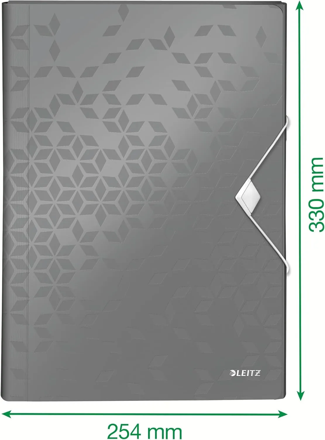 Leitz A4 Expanding File with 6 Compartments, Elastic Band Fastener, Black, WOW Range, 45890095