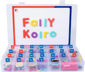 Letter Magnets Kit 108 Pcs (with Double-Sided Magnetic Whiteboard), Foam Alphabet ABC Spelling Game for Kids Ages 3-5, Educational Toy for Fridge―Preschool Classroom Homeschool Learning Activities