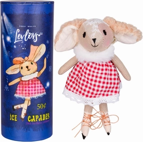 LEVLOVS Mouse in a Box Toy Baby Registry Animal Doll (Ice Skater Bunny)