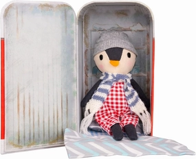 LEVLOVS Penguin Stuffed Animal｜Linen Penguin Toy｜Penguin Family｜Cotton Penguin｜Fairy Penguin｜Mini Dolls Set｜Fabric Doll Mice Toys ｜Family Dolls