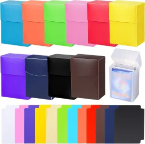 Leyndo TCG Cards Deck Boxes, Large Capacity with Dividers, Fits 80  Cards Collectible Trading Games Storage Organizer Cases, Colorful(12 Pack)