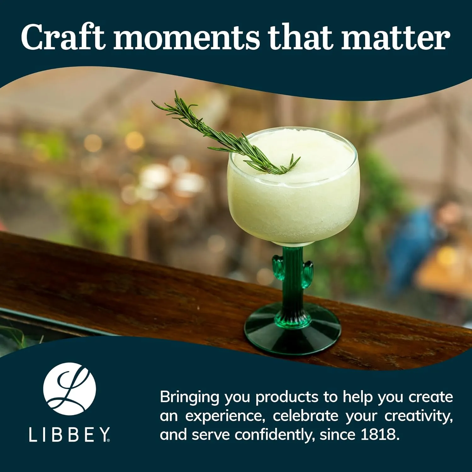 Libbey Cactus Margarita Glasses Set of 4, Durable Green Stemmed Cocktail Glasses, Lead-Free Cactus Glassware, Unique Plant Themed Frozen Margarita Glasses, 16-Ounce